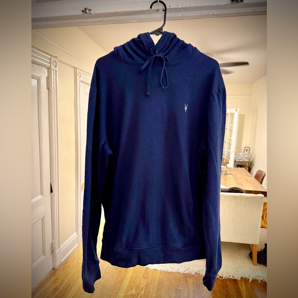 All Saints Ramskull Hoodie Navy (Small)